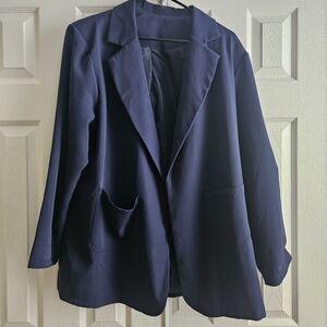 Women's Navy Open-Front Blazer Jacket